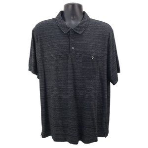 English Laundry Polo Shirt Men’s XXL Black Stretch Cotton Pocket Short Sleeve 2X